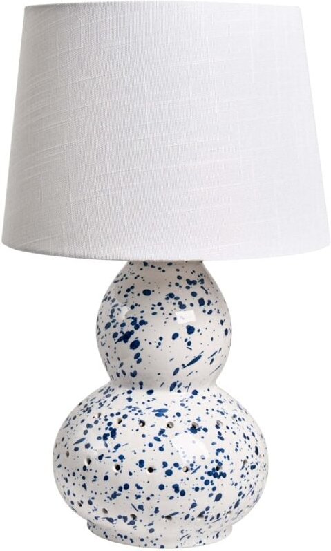 Tischlampe MACAL Keramik Weiß / Blau