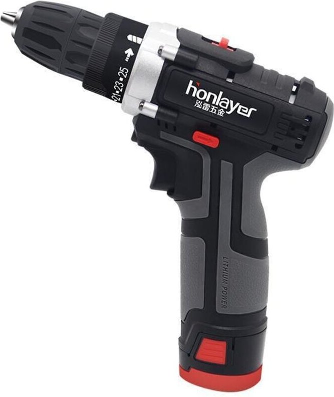 Akku-Bohrschrauber, 1200 U/min, 10-mm-Metallbohrfutter, LED-Anzeige, Bohrschrauber für Heimwerkerprojekte