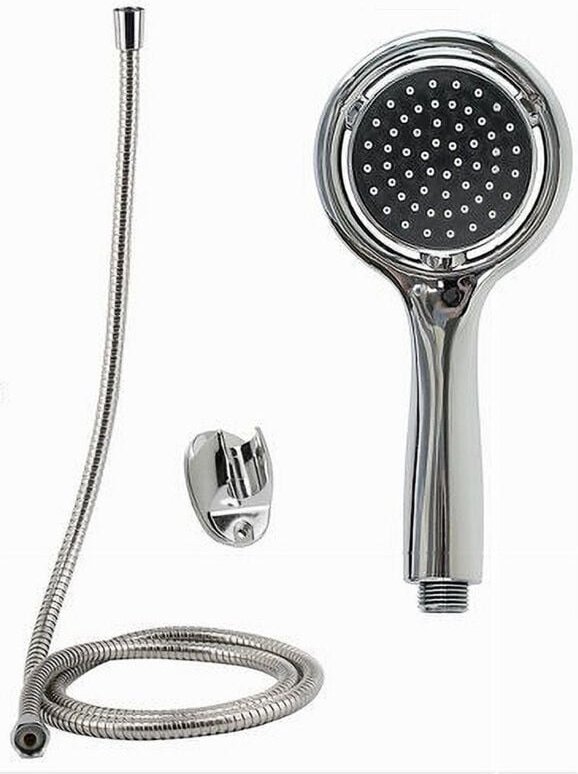 Trade Shop Traesio - Trade Shop - duschset, rundbrausekopf mit 1,8 mt gurt, badezimmerhalterung 59169 -