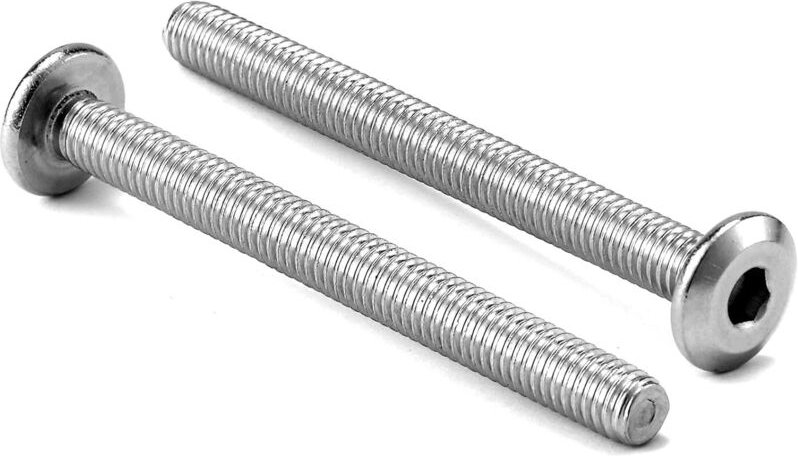 M8 x 60 mm, 10 Stück, Flachkopf-Innensechskantschrauben, 304 18-8 Edelstahl, Vollgewinde von SG TZH (mit Sechskantschlüs...