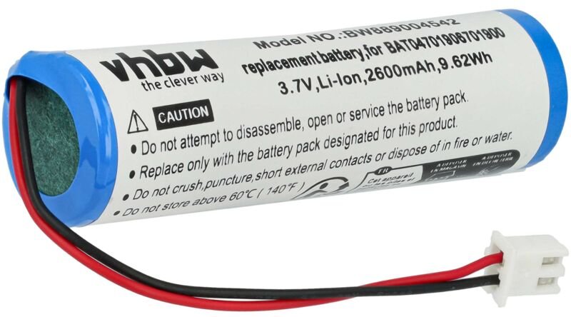 vhbw Akku kompatibel mit Zafferano Pina, LD1650BFA, Push-Up, LD1050N3 Tischlampe, Nachttischlampe (2600 mAh, 3,7 V, Li-I...