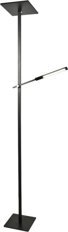 Ideal - Schwarze LED-Stehleuchte aus Metall H.180 cm Fabas Luce - 2 Lichter mit 40 w und 8 w mit integrierter led 3000 k