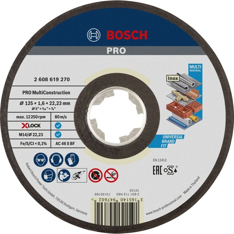 Pro X-Lock Multi Mat. TS,125x1.6x22.23mm - Bosch