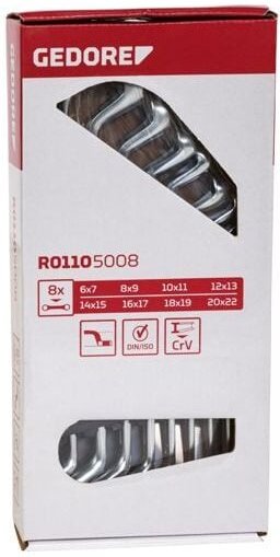 R01105008 Doppelringschlüssel Satz SW6-22 mm 8-teilig