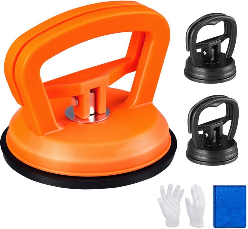 Mophorn Dellenentfernungsset–3 Saugnäpfe, Dellenzieher-Griffheber, Handschuhe und Tuch–Dellenzieher für Autos ohne Lacki...