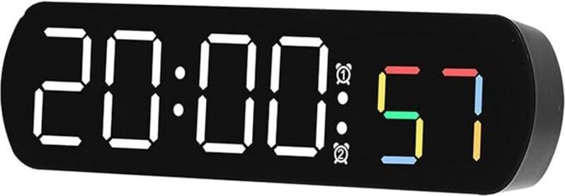 Digitaler Wecker, geräuschloser LED-Wecker mit einstellbarer Helligkeit und zweiter Temperaturanzeige, Nachttischuhr, ba...