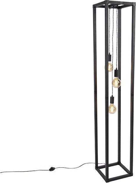 Design Stehleuchte schwarz 3-Licht - Käfig