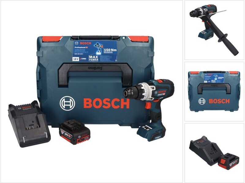 Bosch gsr 18V-150 c Professional Akku Bohrschrauber 18 v 150 Nm Biturbo Brushless + 1x Akku 5,0 Ah + Ladegerät + L-Boxx
