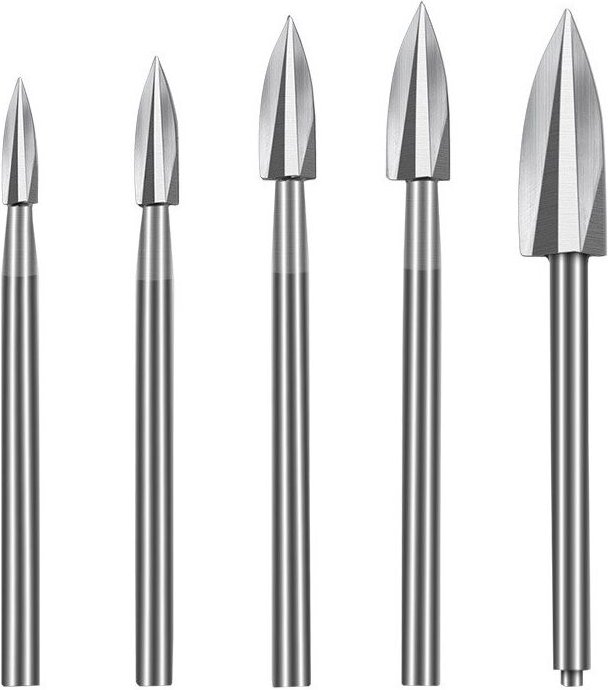 Set mit 5 Holzbohrern, Stahl, Mehrzweck, Silber