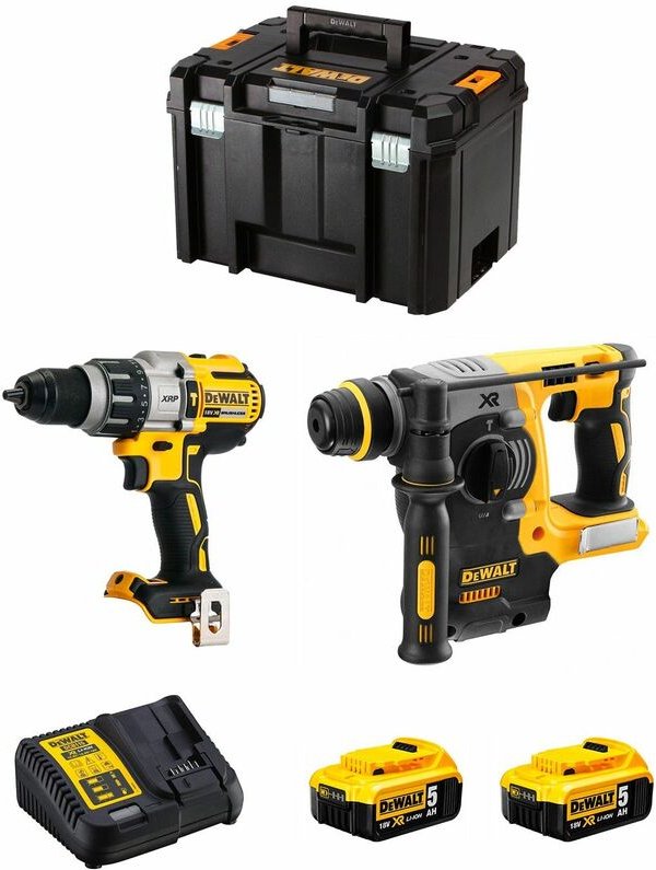 Dewalt - Kit DWK223 (DCD996 + DCH273 + 2 x 5,0 Ah + DCB115 + tstak vi)