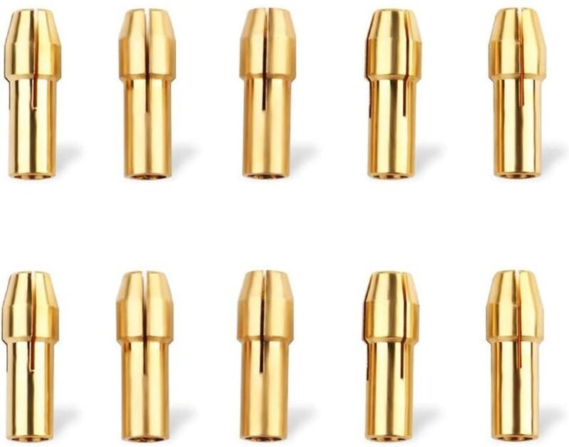 Ersandy - 10 Stück 4,8 mm Bohrfutter, Messing-Spannzangenschaft, Messing-Präzisionsspannfutter, Mini-Spannzangenfutter, ...