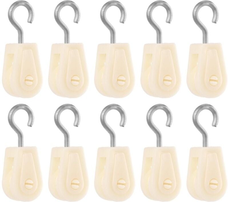 10 Stück Mini-Kunststoff-Riemenscheibe, leichte Nylon-Riemenscheibe, Drahtseil-Riemenscheibe, Nylon-Wäscheleinen-Riemens...