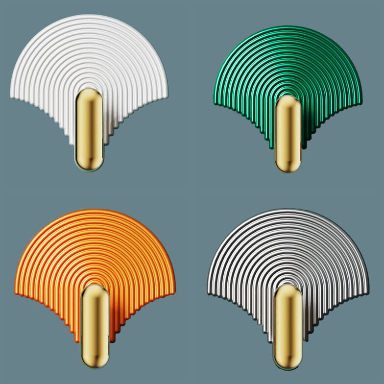 Lntyq - 4 Stück starke Klebehaken, fächerförmige kleine Haken zum Aufhängen von Handtuchhaltern, selbstklebende Kleiderb...