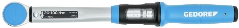 Gedore Drehmomentschlüssel mit Vierkantantrieb, 1/2", umsteckbar, Einstellskala, 40-200 Nm, 494 mm lang, TF-K200
