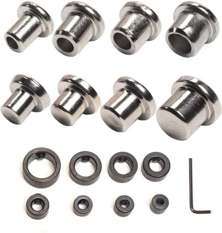 XVX - 17-teiliges Holzdübelbohrer-Set für die Holzbearbeitung, 6 mm, 8 mm, 10 mm, 12 mm, 4 hohl + 4 massiv + 8 Positioni...