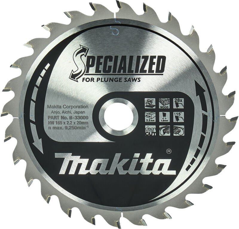 Makita Kreissägeblatt, SPECIALIZED TCT TCT • 165 x 20 mm • 28 Zähne • Holz