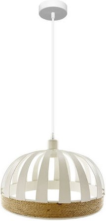 Fabrilamp - Hängeleuchte de Deckenleuchte Pienza 1xe27 Weiß/natur Regx35x35cm