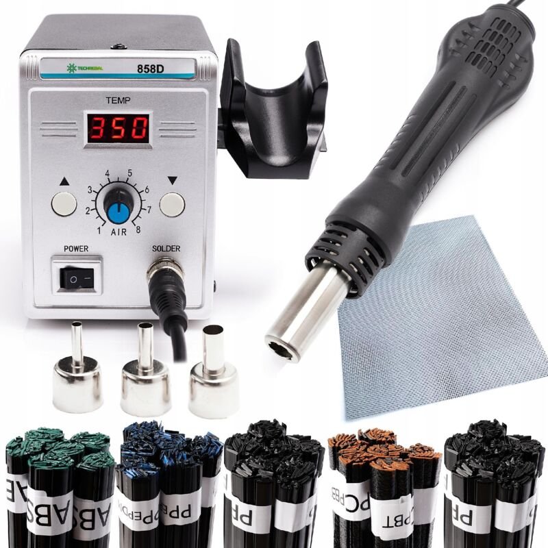 Schweißgerät Techrebal 858D mit einem Satz Elemente zum Schweißen von Kunststoff