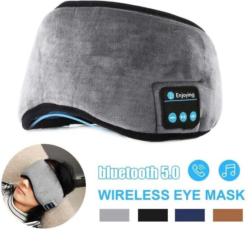 Schlafmaske mit Bluetooth 5.0, 3D-Musikkopfhörer und Bluetooth, kabellos für Seitenschläfer.