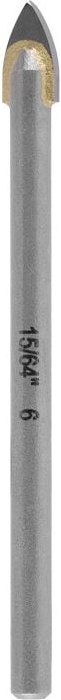 KWB - Hartmetall-Glasbohrer, ø 6 mm (Hartmetallplatte, Zentrierspitze, niedrige Drehzahl, Schneidöl, Rundschaft)