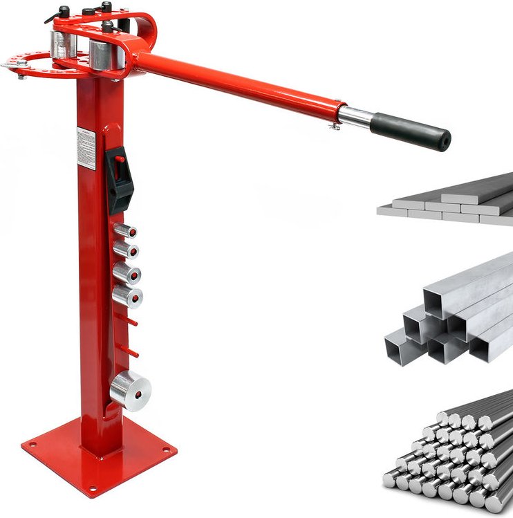 Kompaktes Biegegerät mit Fuß 1250 x 255 x 975 mm, Biegemaschine für Flachstahl, Baustahl, Rundstahl & Vierkantstahl mit ...