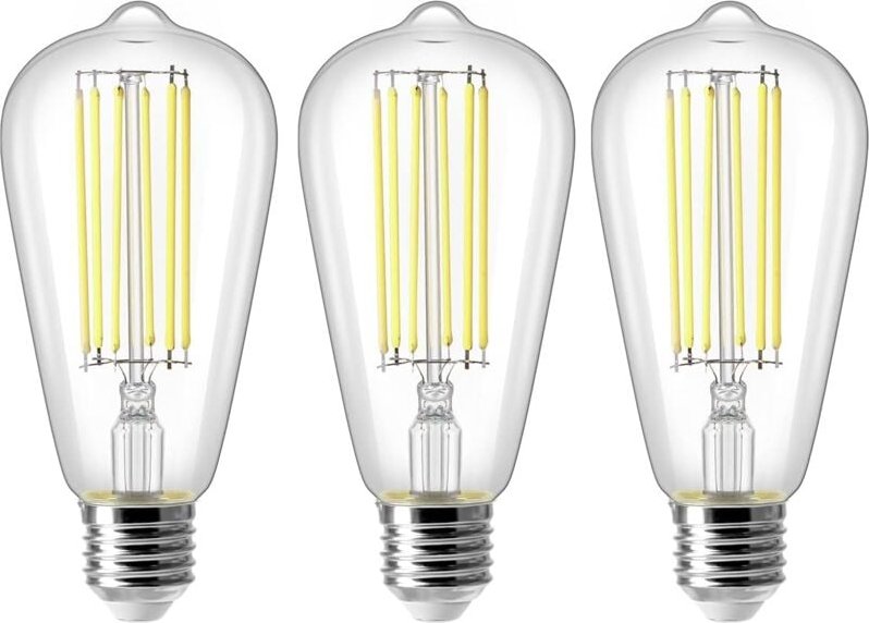 Jusch - 8W E27 ST64 LED-Glühbirne, Vintage-Edison-Glühlampe, 80W-Äquivalent, Kaltweiß 6500K, 800LM, Retro-Dekolampe, nic...