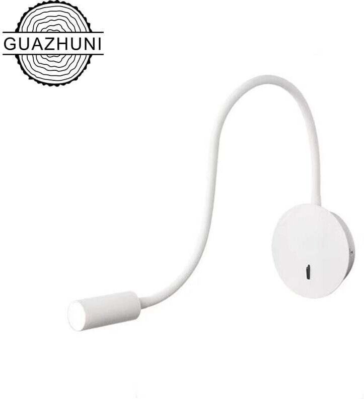 Wandleuchte Leseleuchte Wandleuchte 3W LED 3000K Leselampe Schwanenhalslampe, (Weiß)GUAZHUNI