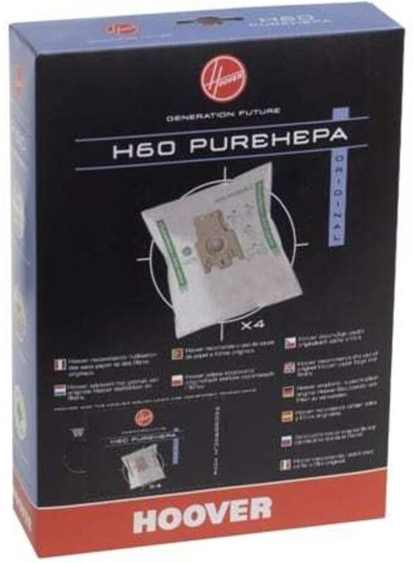 Taschen (x4) H60 PureHepa für Hoover Sensory Freemotion Vakuum Cleaner Ref: 35600392
