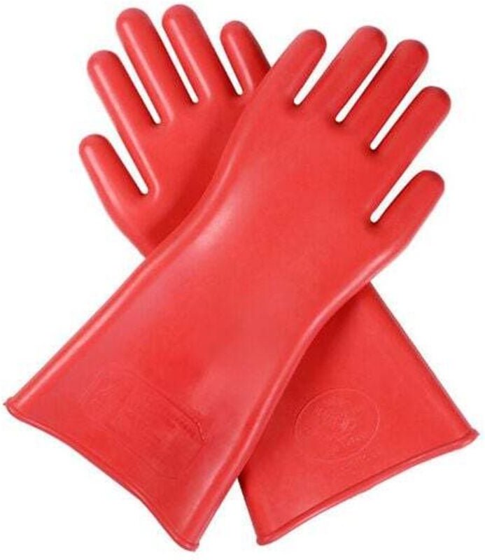 Paar professionelle Elektroisolationshandschuhe 40 cm – Rot, Hochspannung 12 kV Gummi, Elektriker-Sicherheitshandschuh, ...
