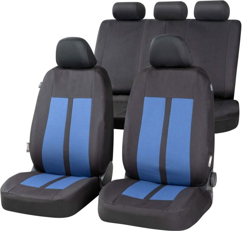 Autositzbezug Elphin, PKW-Schonbezüge Komplettset schwarz/blau