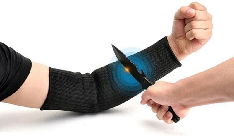 Ej.life - Schnittfeste Ärmel Handschuhe Kevlar Sleeve Armschutz Armschutz Sleeve Anti-Cut Schwarz,1 Paar Arm Guard Brace...