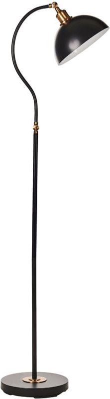 Thumbnail - Stehlampe Schwarz aus Metall Verstellbarer Arm und Schirm Industrie Stil Wohnzimmer Schlafzimmer Home Office