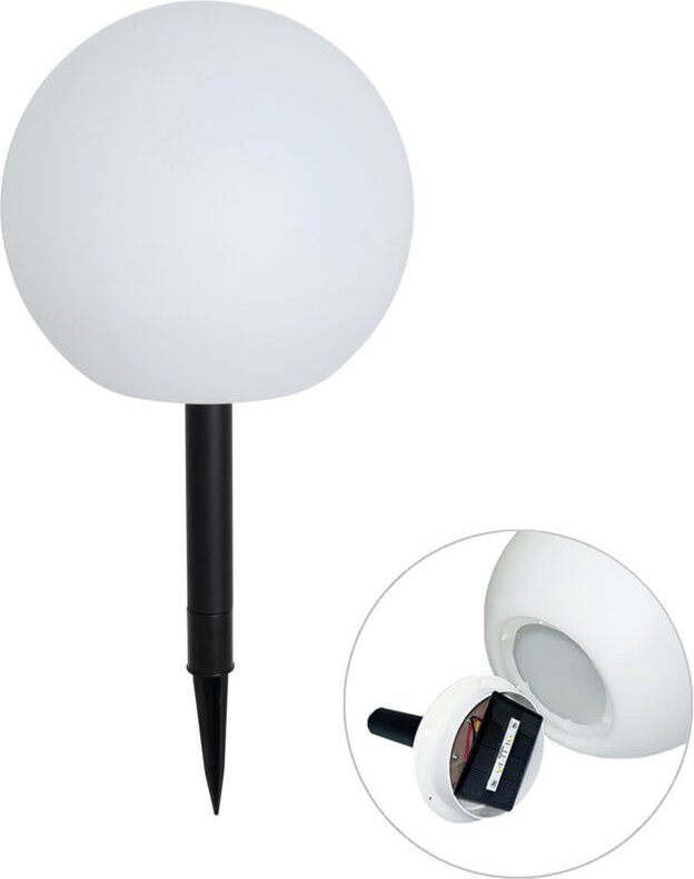 Gartenleuchte weiß 25 cm inkl. led IP44 Solar rgbw - Ludger