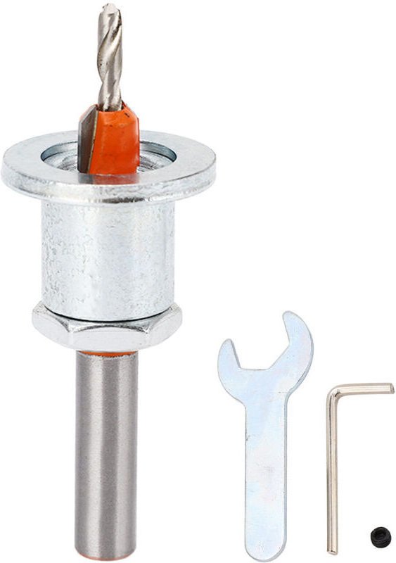 Vtizikl Jeu de 8 Mèches à Bois HSS - Forets Coniques Acier 8mm - Pour Perçage Bois/Plastique - Set Chanfreinage Précisio...