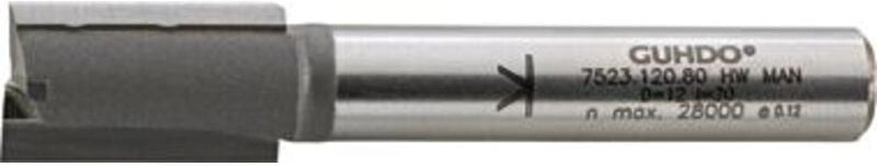 HW-Nutfräser D8 l=20 L55 S8 Z2 mit Bohrschneide - Guhdo