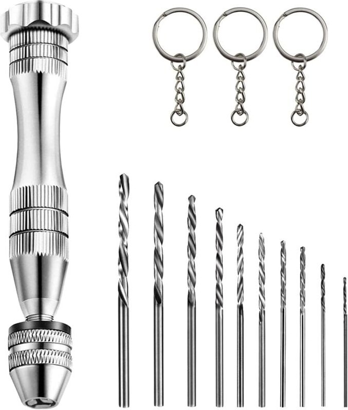 Mini-Handbohrer, Spiralfräser, mit 10 Stück, Mini-Spiralfräser, Bohrer (0,8 – 3 mm), für Heimwerker, Bohren, Handbohrer,...