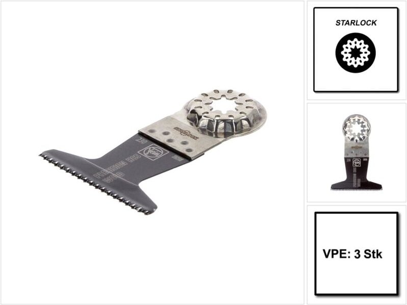 3x E-Cut Precision Sägeblatt Starlock 65 mm - 63502230220 - Fein
