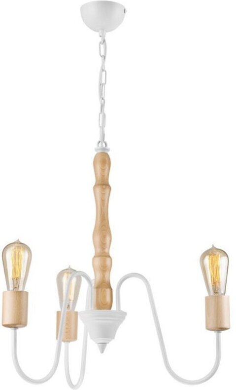 Lamkur Lighting - Lamkur Norah Industrial Mehrarm-Pendel-Deckenleuchte Weiß, 3x E27