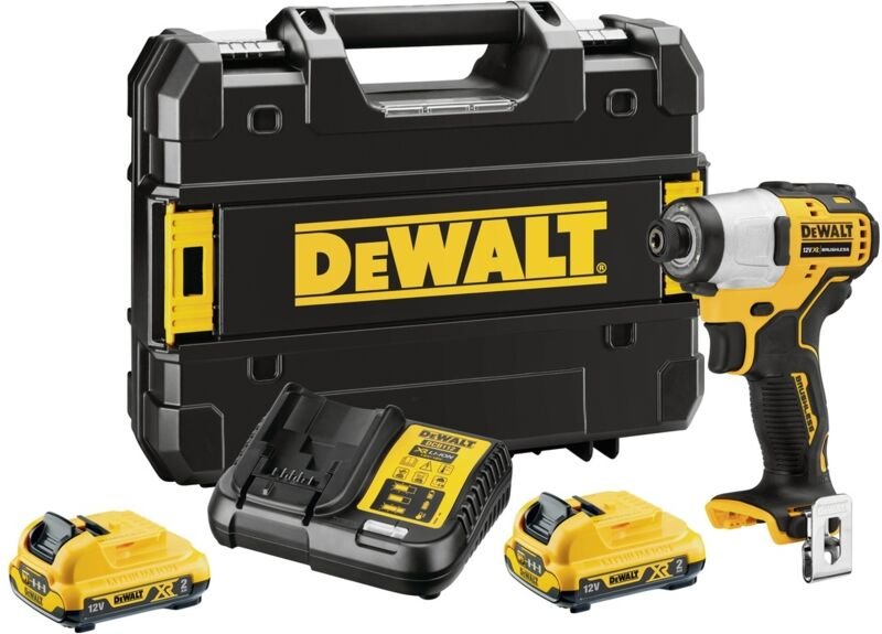 Dewalt - Akku-Schlagschrauber DCF801D2 1/4' 12V 2x 2,0 Ah Akku + Lader im t-stak