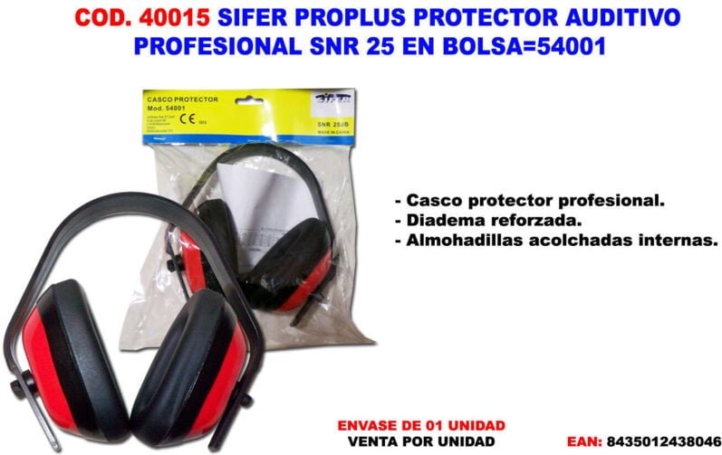 Einstellbarer gehörschutz snr 25 tasche 54001 - Sifer