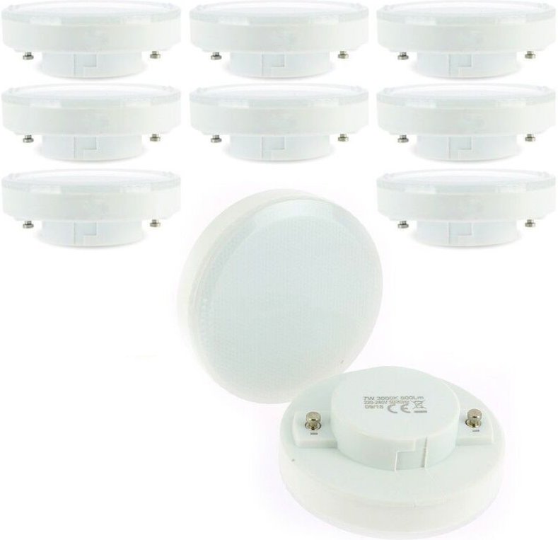 Los mit 10 LED-Lampen GX53 7W Äq. 50W Farbtemperatur: Kaltes Weiß 6000K