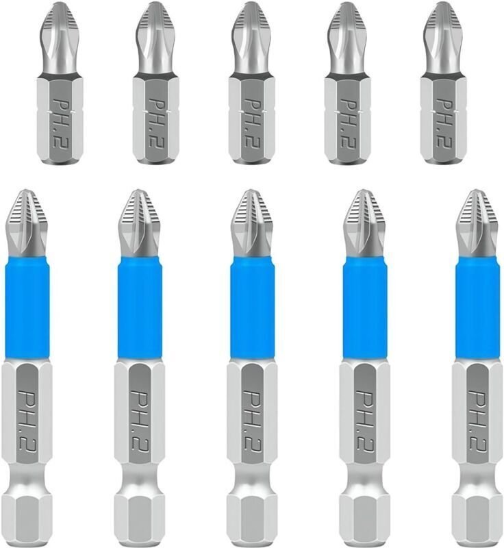 Magnetisches Schraubendreher-Bit-Set, 1/4"-Sechskantschaft, Kreuzschlitz-Bit, Kreuzschlitz-Schraubendreher, 5-teilig PH2...