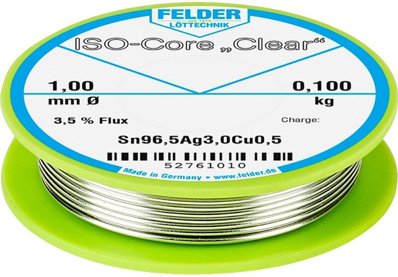 FELDER LÖTTECHNIK Lötdraht ISO-Core "Clear", 1,0 mm, 100 g