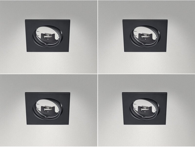 Thumbnail - Eckige Einbaustrahler Decke im 4er Set schwenkbar Schwarz matt GU10