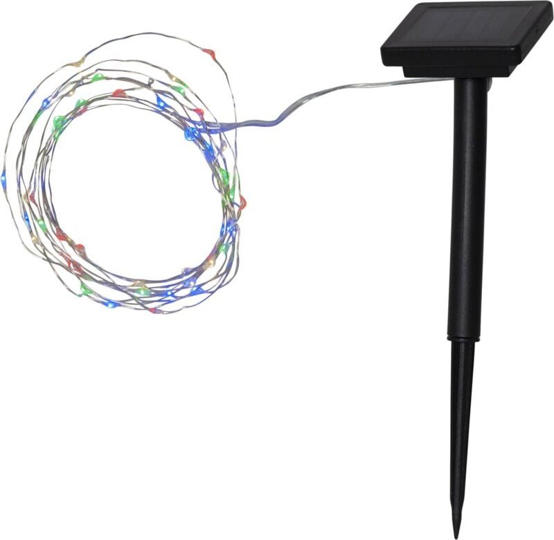 Solarlichterkette Dew Drop, Lichterkette, rgb Lichtfarben, Bunt, Dämmerungssensor, Außenbereich, 5 Meter - Star Trading