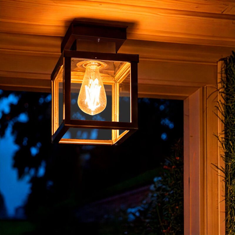 Deckenleuchte Aussen Edelstahl Theia Schwarz