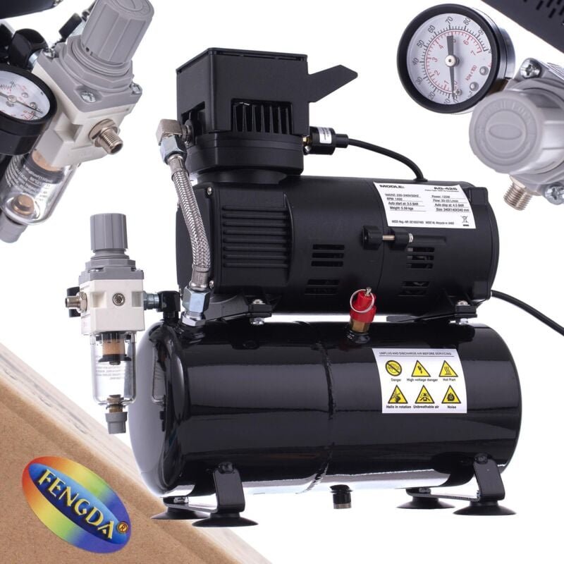 Airbrush-Kompressor Mit 3l-Flasche Auto Start Stop Leise