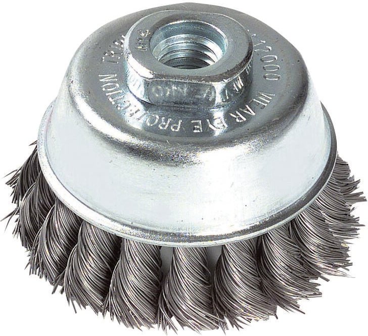 Tivoly - Schneidbürste • Gedrehter Stahldraht • Ø65 mm • M14-Bohrung • Zum Abisolieren großer Metalle