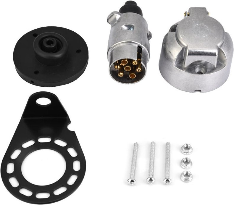 KIMISS 12V 7-poliger Anhängerstecker-Adapter, Wohnmobil- und Anhängerkupplungs-Anschluss - Geeignet für LKWs, Anhänger u...
