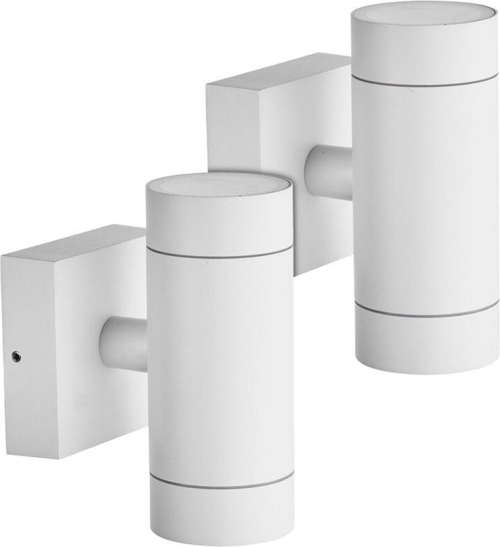Thumbnail - Arum Lighting - 2er-Set Außenwandleuchten white venice Doppelstrahl GU10 IP54